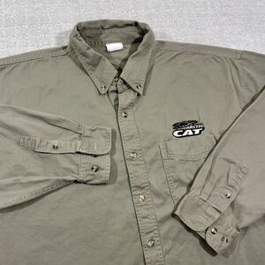 Vintage Arctic Cat Snowmobile Size 2XL Embroidered Y2K Winter‎ Button Shirt